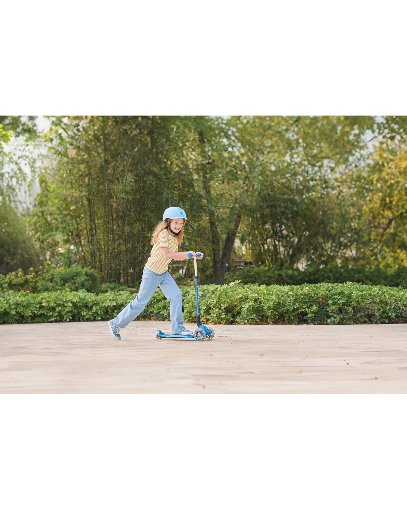 Globber Primo Fold Plus Lights Petrol Blue