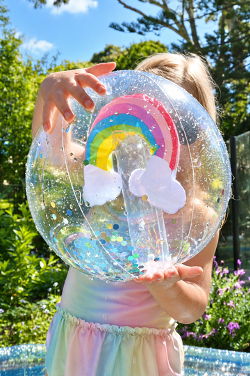 Rainbow Shimmer 3D Beach Ball