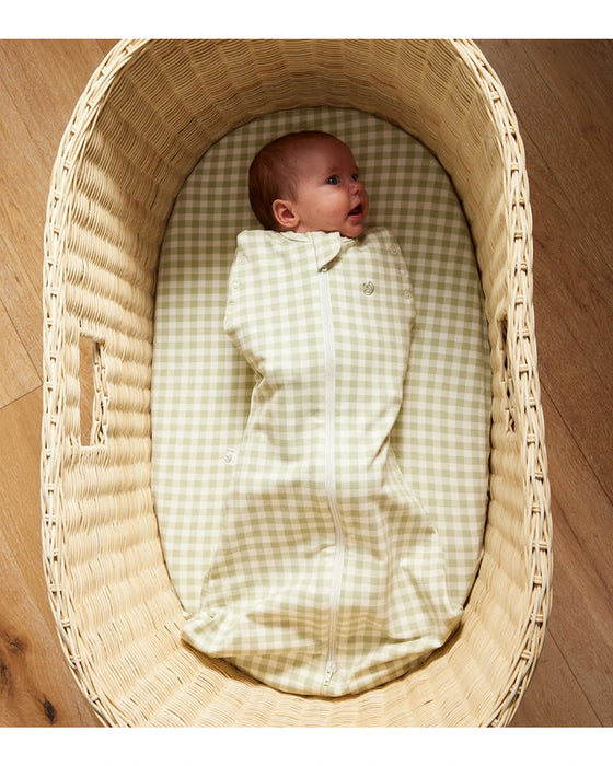Grow Kindly 1.0 TOG Swaddle Sleeping Bag - Gumleaf Gingham