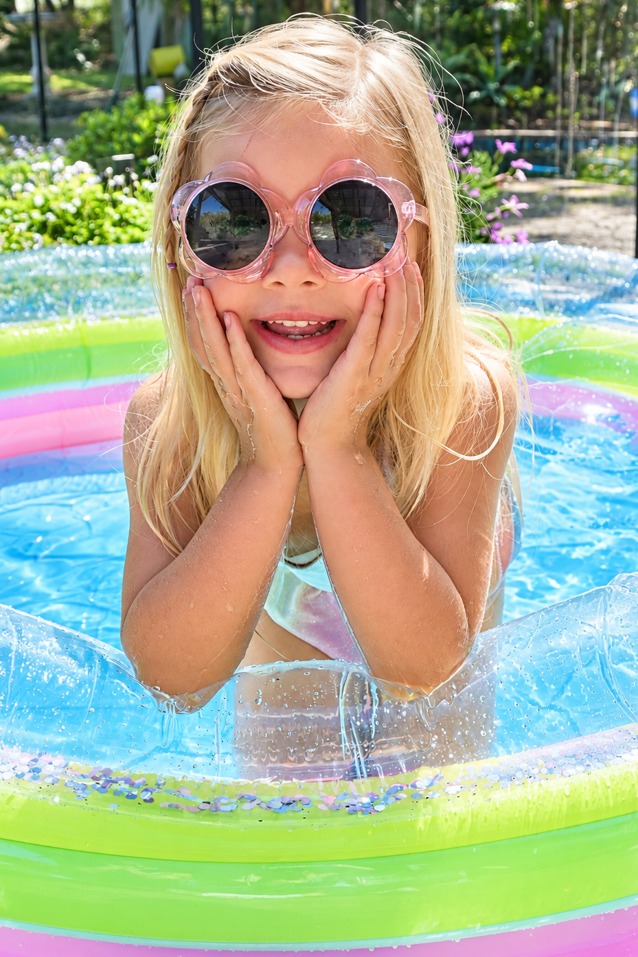 Pink Flower Sunglasses