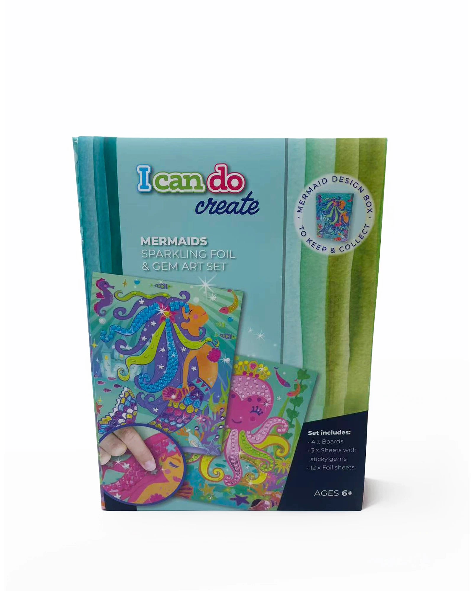 Mermaid Sparkling Foil & Gem Art