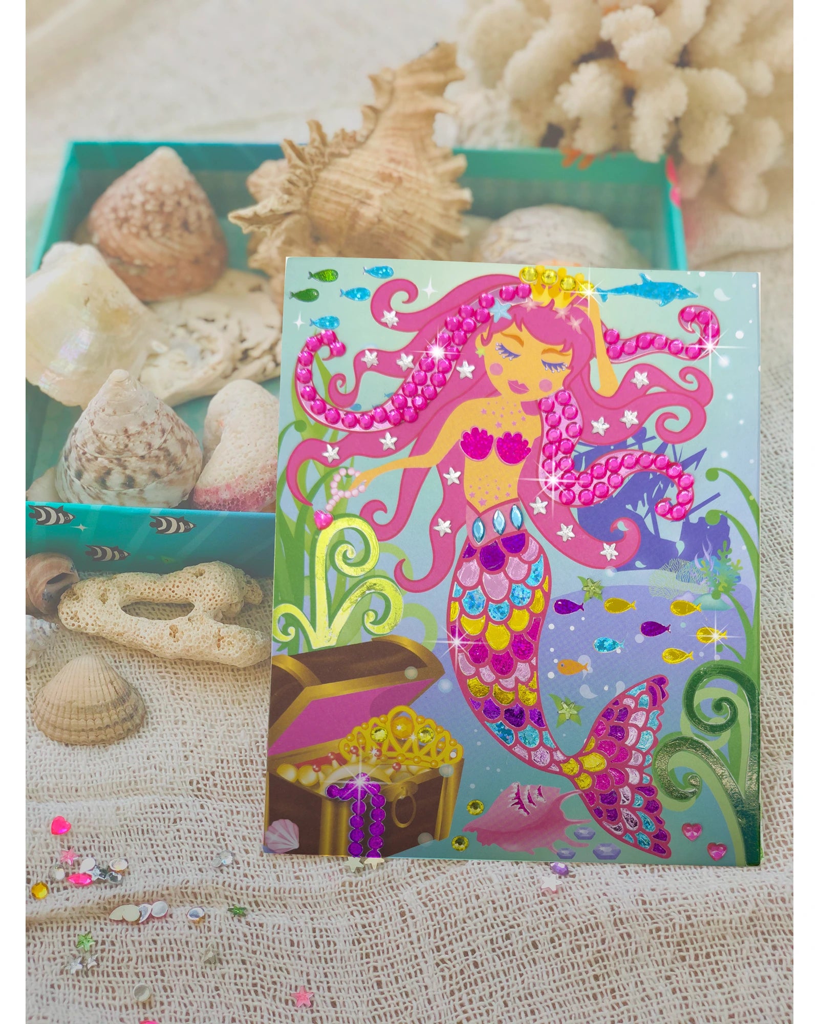 Mermaid Sparkling Foil & Gem Art