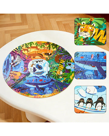 mideer Panoramic Puzzle - Animals around the World