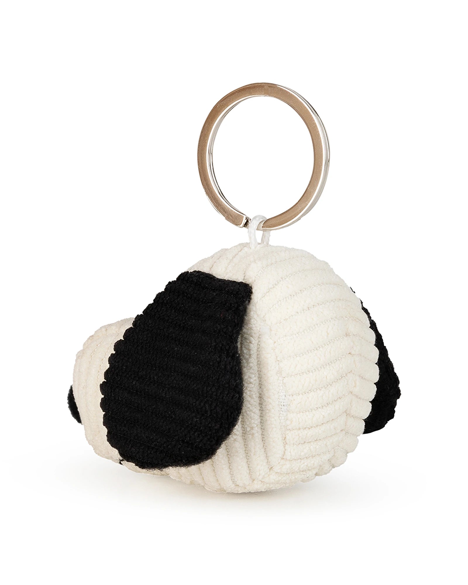 Snoopy Head Corduroy Cream Keychain 4.5cm