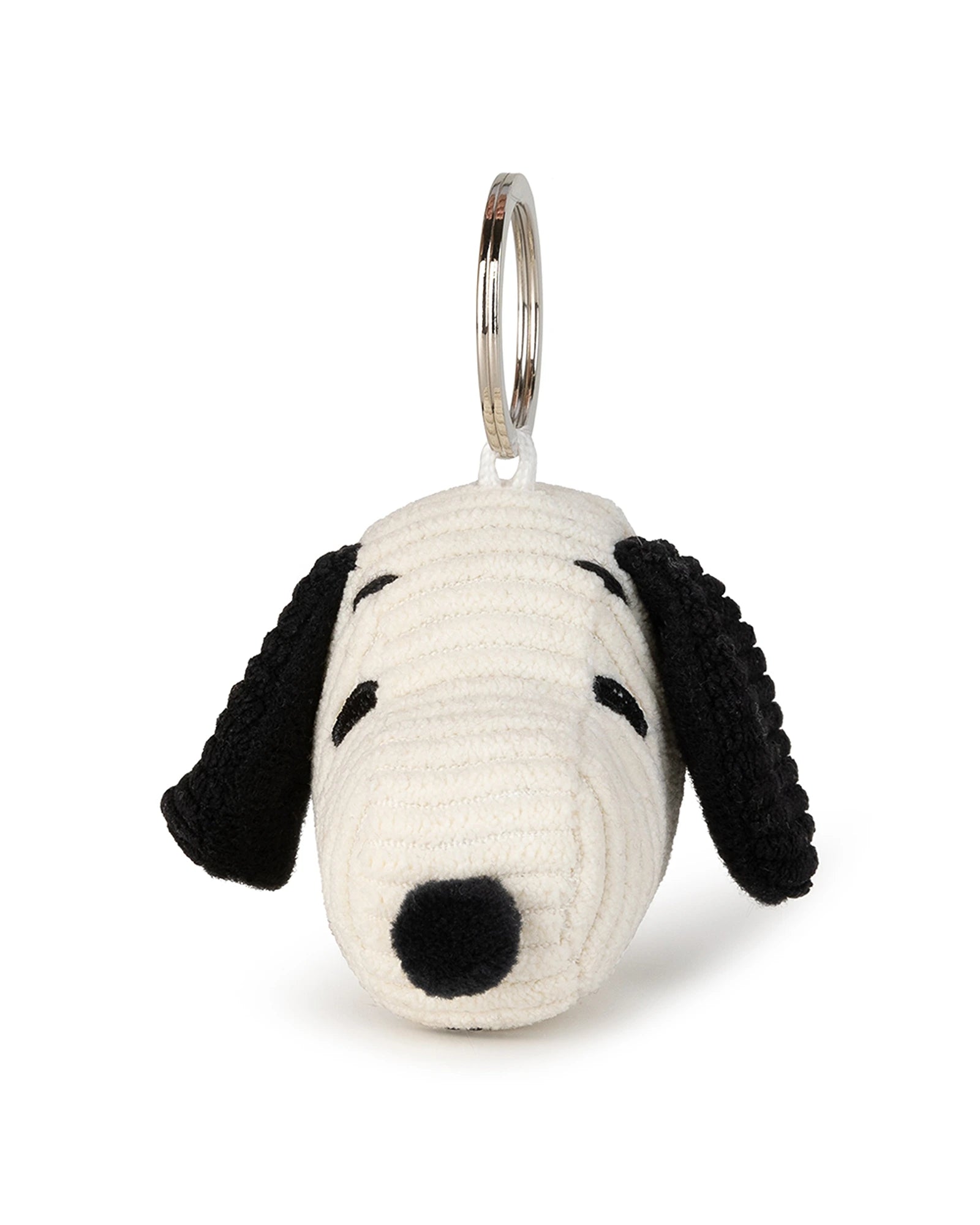 Snoopy Head Corduroy Cream Keychain 4.5cm
