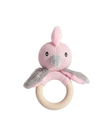 Living Textiles Ring Rattle - Galah