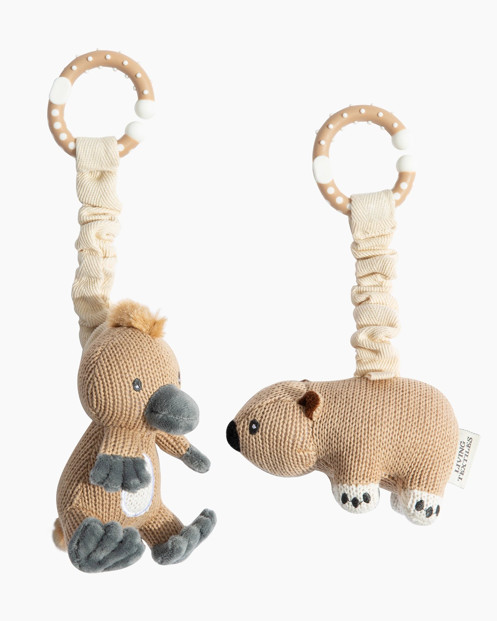 Living Textiles 2 Pack Stroller Toy - Platypus & Wombat