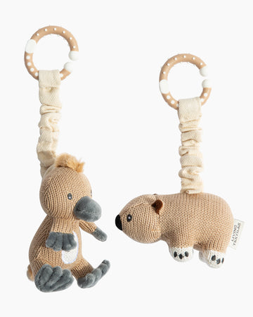 Living Textiles 2 Pack Stroller Toy - Platypus & Wombat