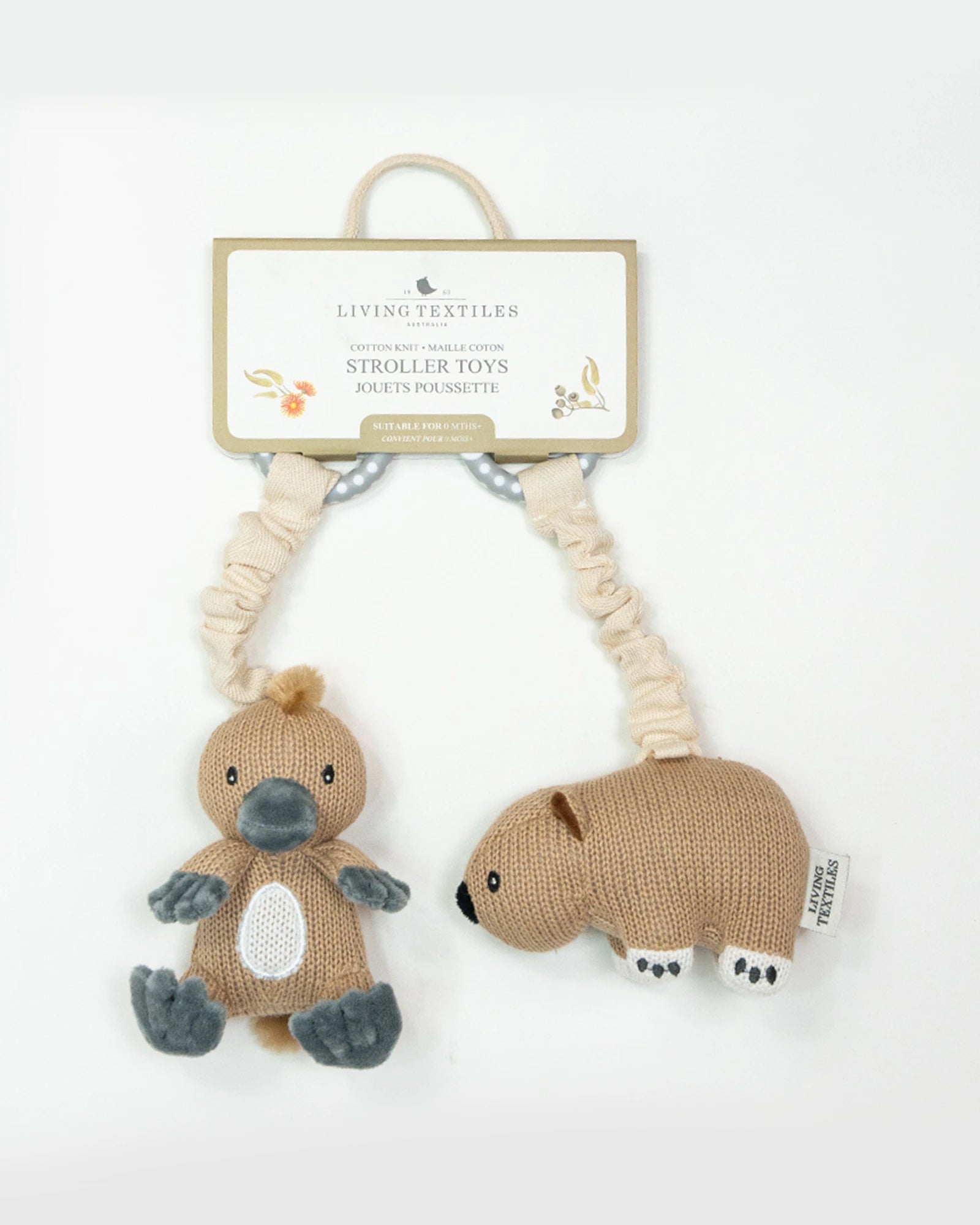 Living Textiles 2 Pack Stroller Toy - Platypus & Wombat