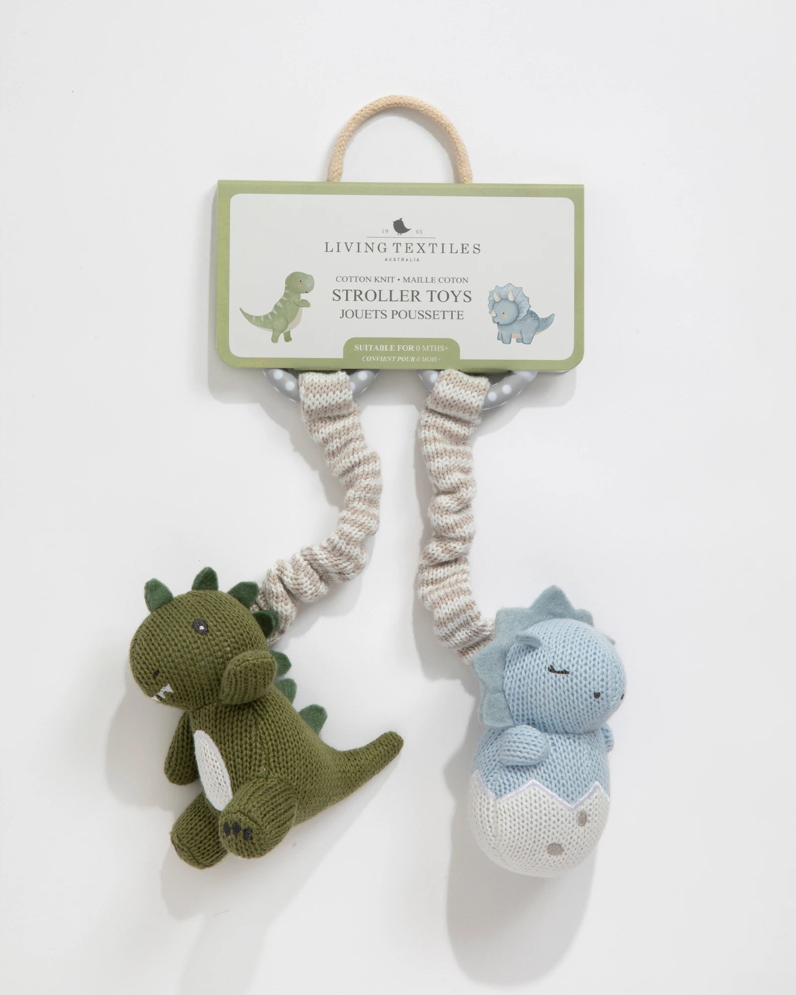 Living Textiles 2 Pack Stroller Toy - Dinosaur