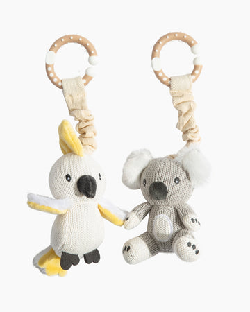 Living Textiles 2 Pack Stroller Toy - Koala & Cockatoo