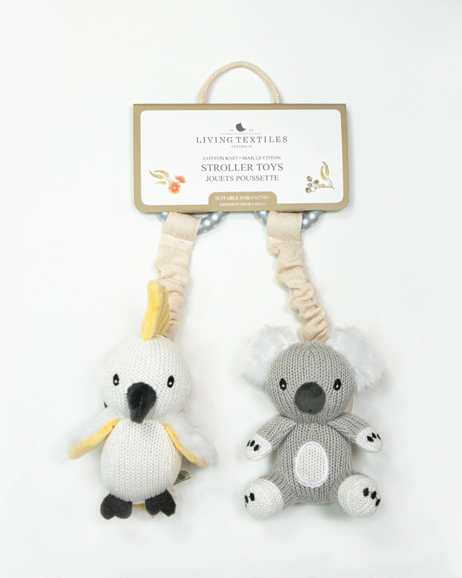 Living Textiles 2 Pack Stroller Toy - Koala & Cockatoo