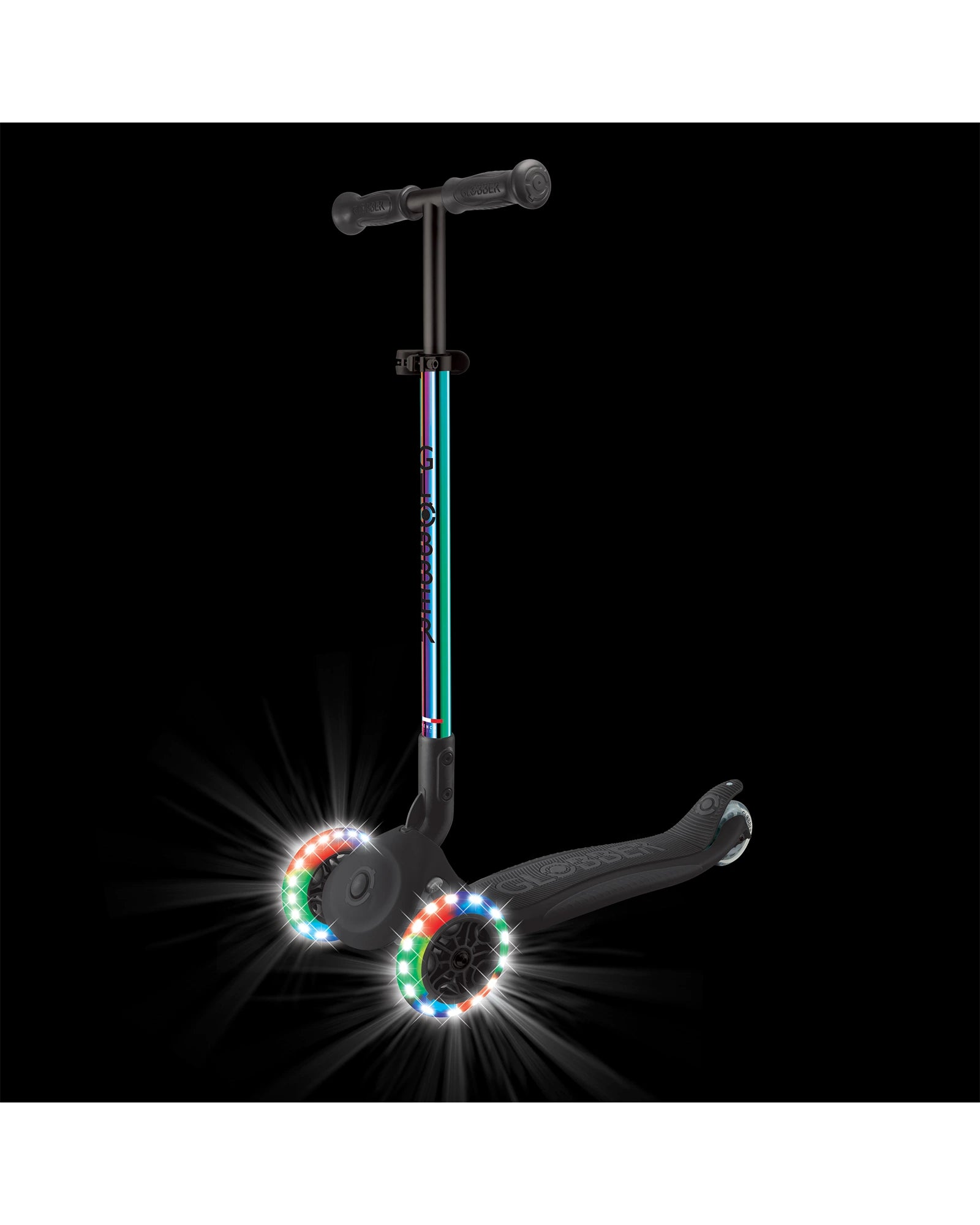 Globber PRIMO Foldable Lights Scooter - Neochrome