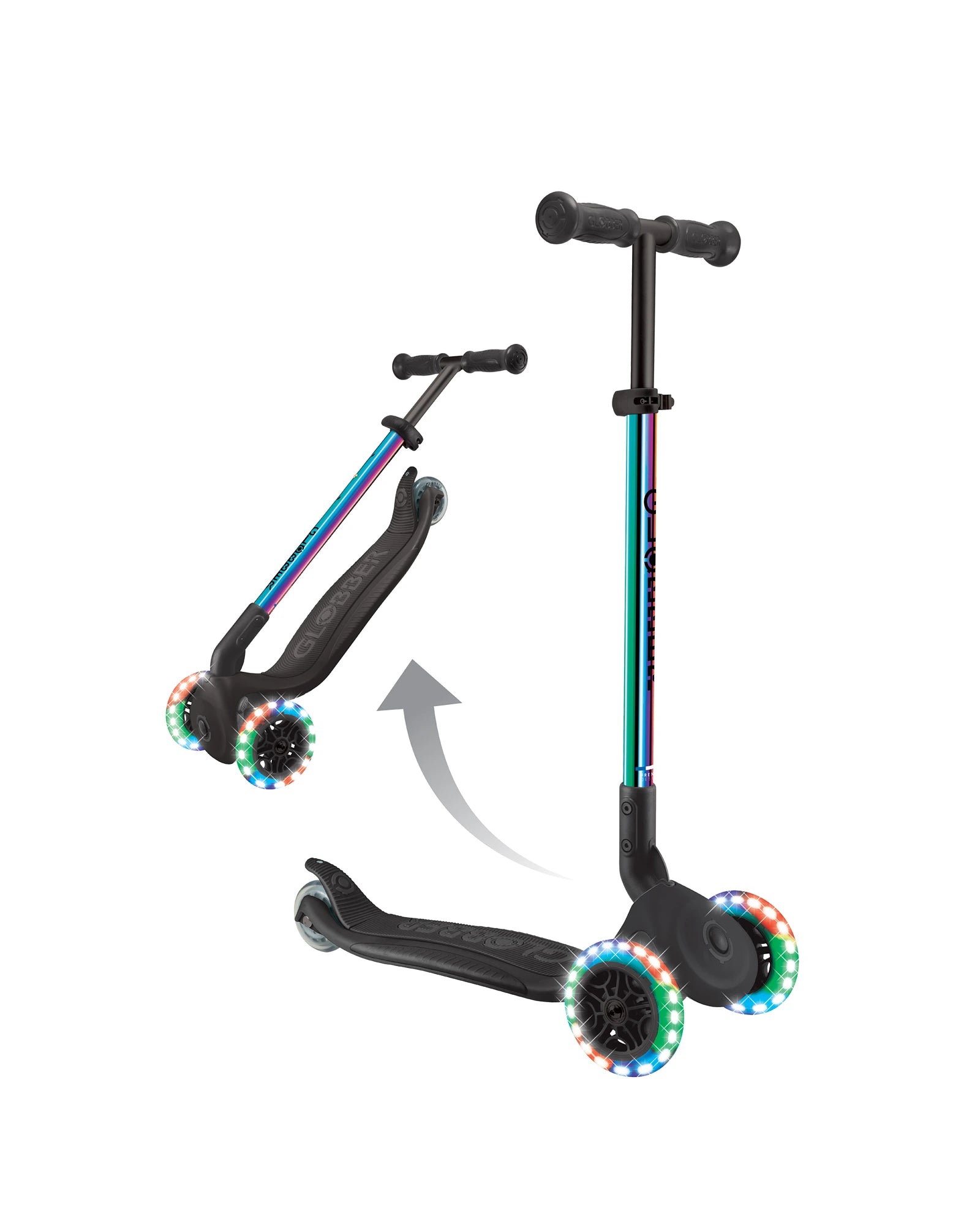 Globber PRIMO Foldable Lights Scooter - Neochrome