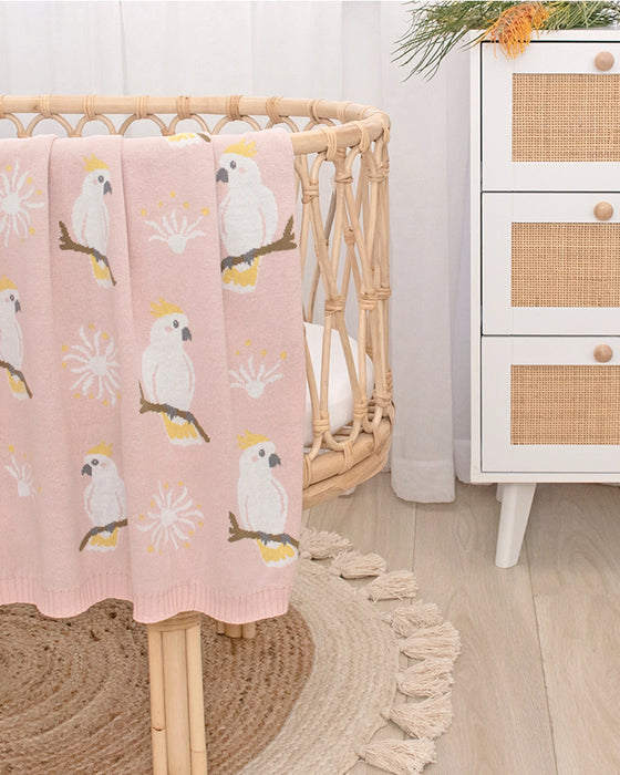 Australiana Baby Blanket Cockatoo Blush