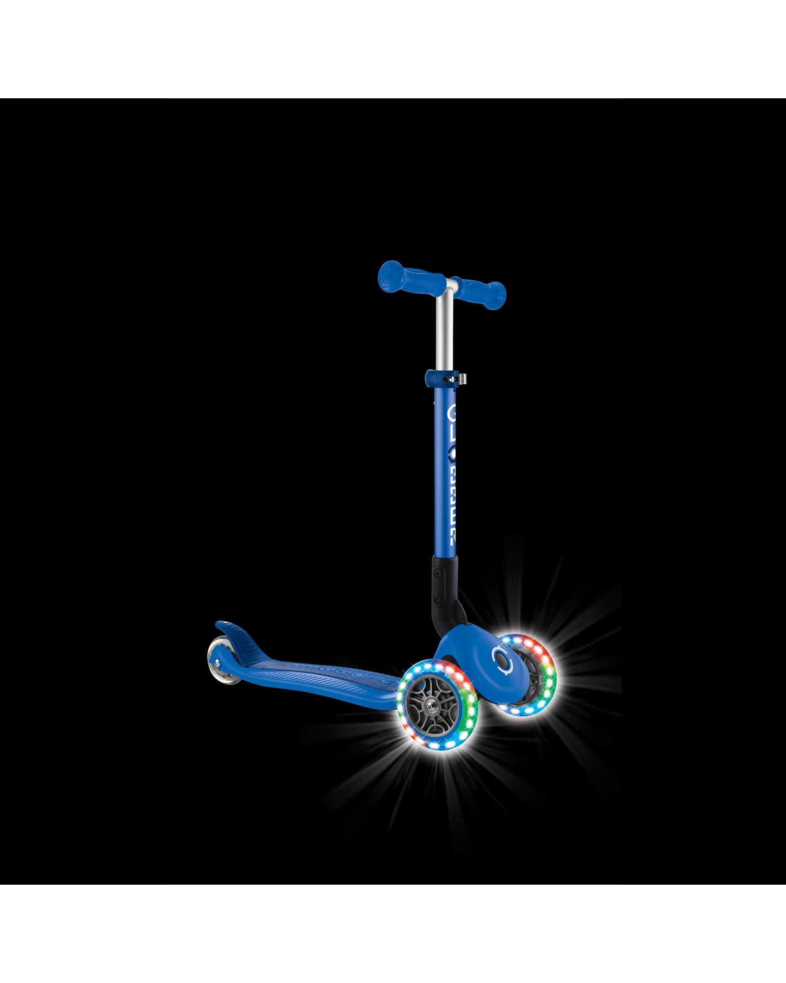 Globber Junior Primo Foldable Lights Scooter Navy Blue