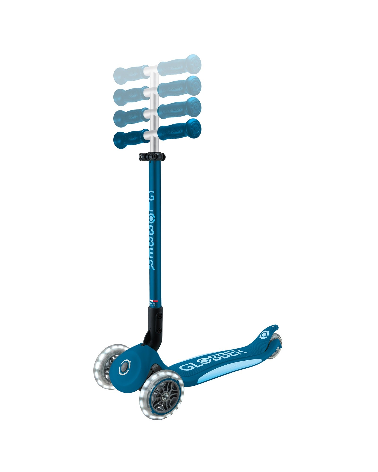 Globber Primo Fold Plus Lights Petrol Blue