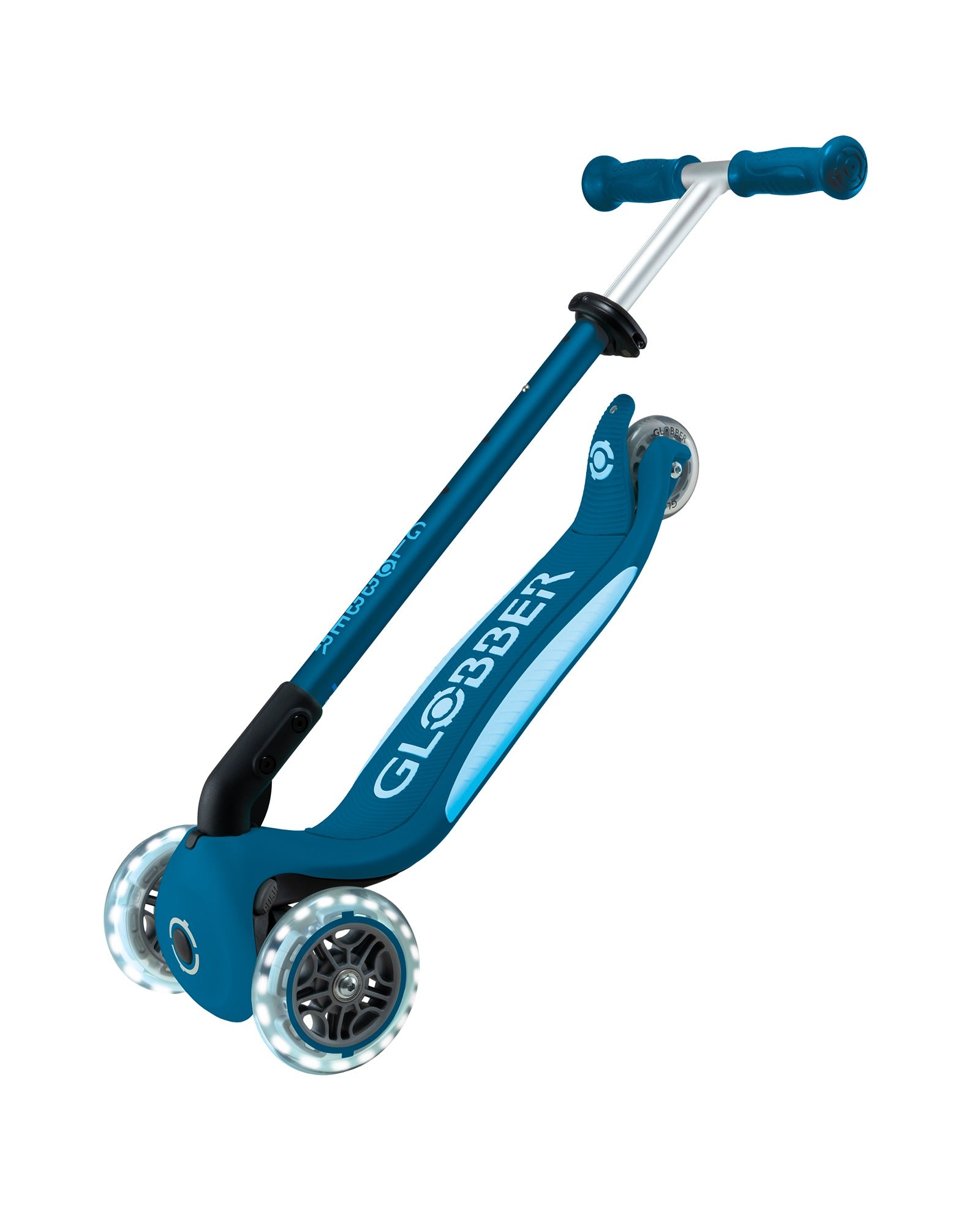 Globber Primo Fold Plus Lights Petrol Blue