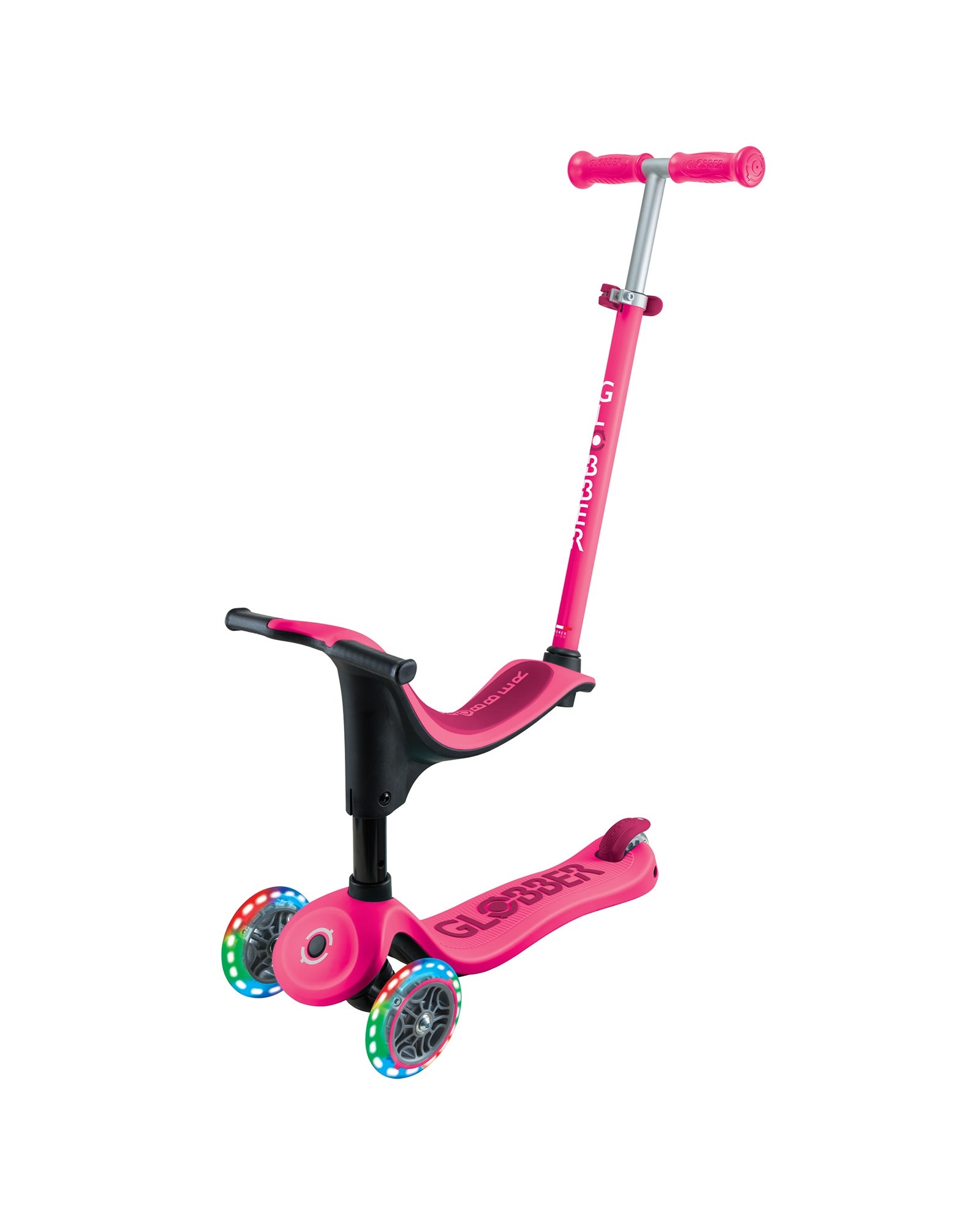Globber GO UP SPORTY Lights - Fuchsia/ Dark Pink – Kidstuff