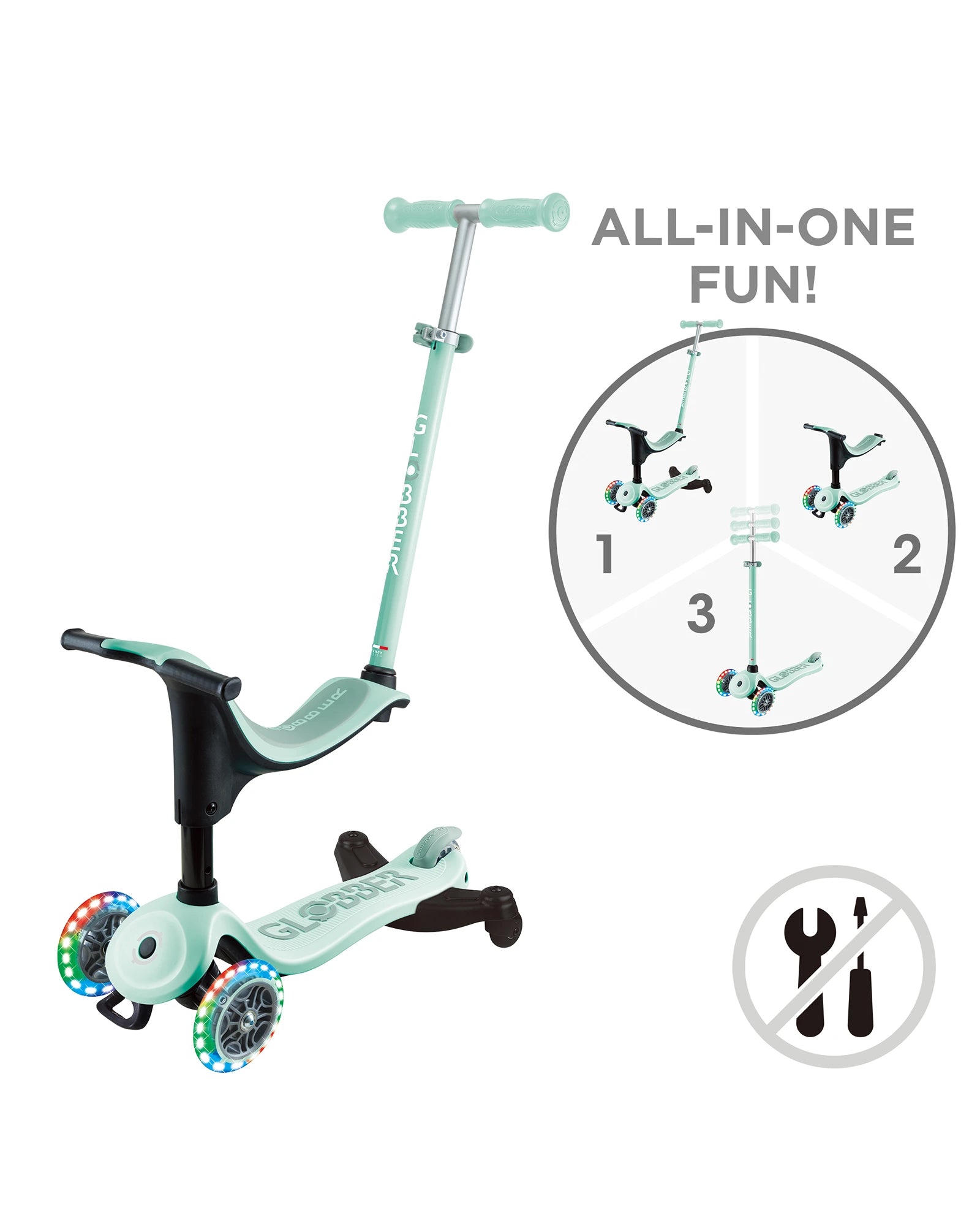 Globber Go Up Sporty Lights 360