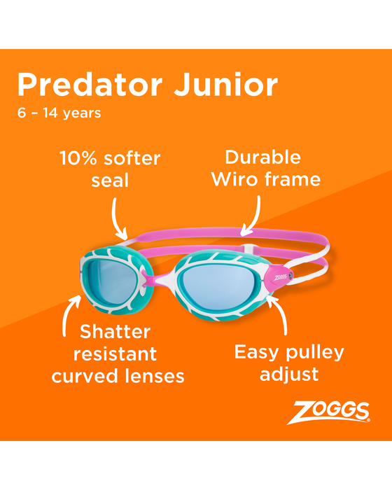Predator Junior Goggle Pink Turquoise Tint Blue
