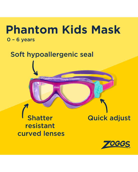 Phantom Kids Mask Pink Violet Clear