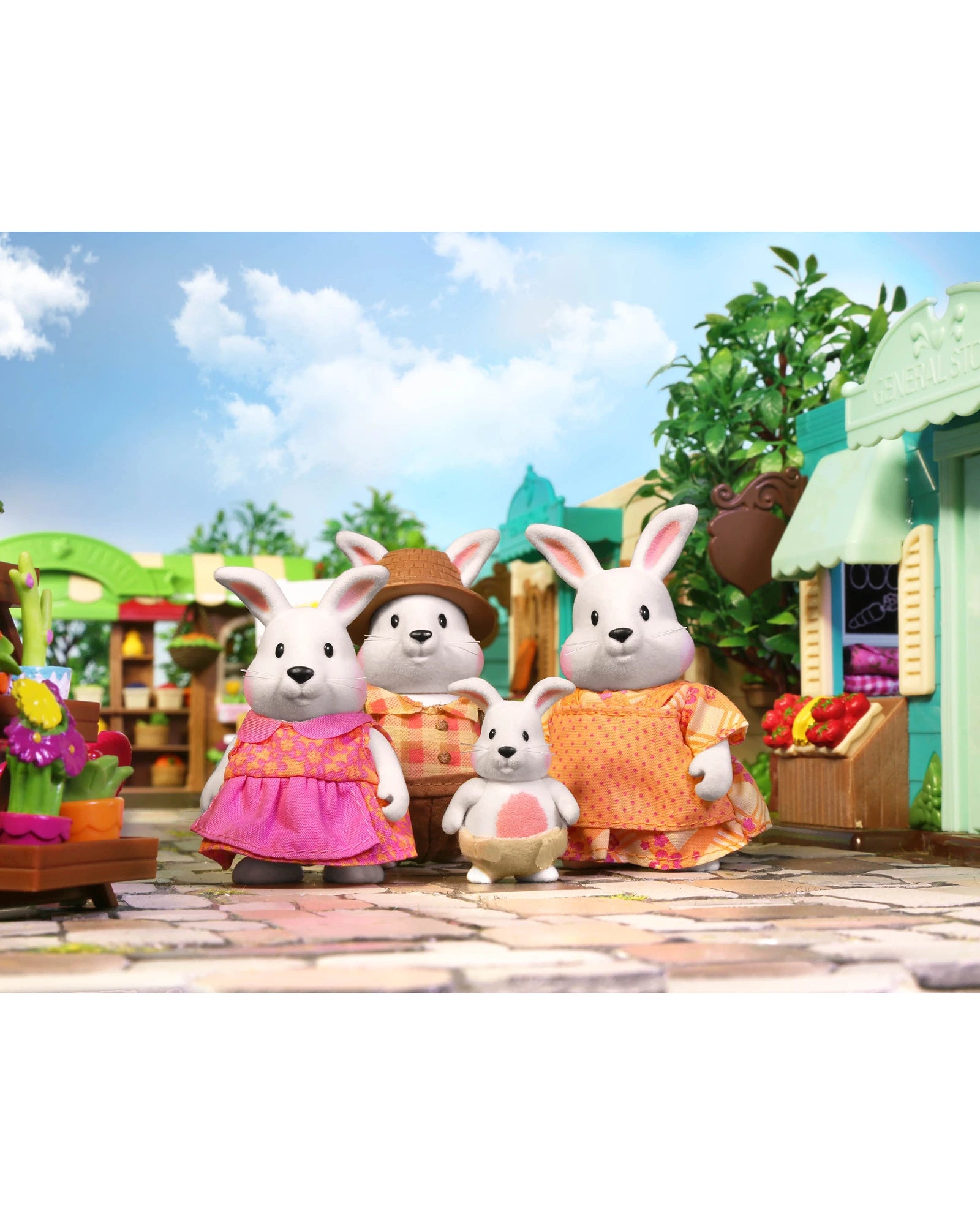 The Hoppingood Rabbits Miniature Animal Figurine Set