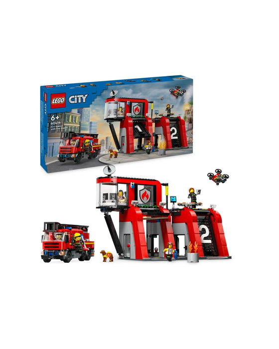 60414 Fire Station with Fire Truck