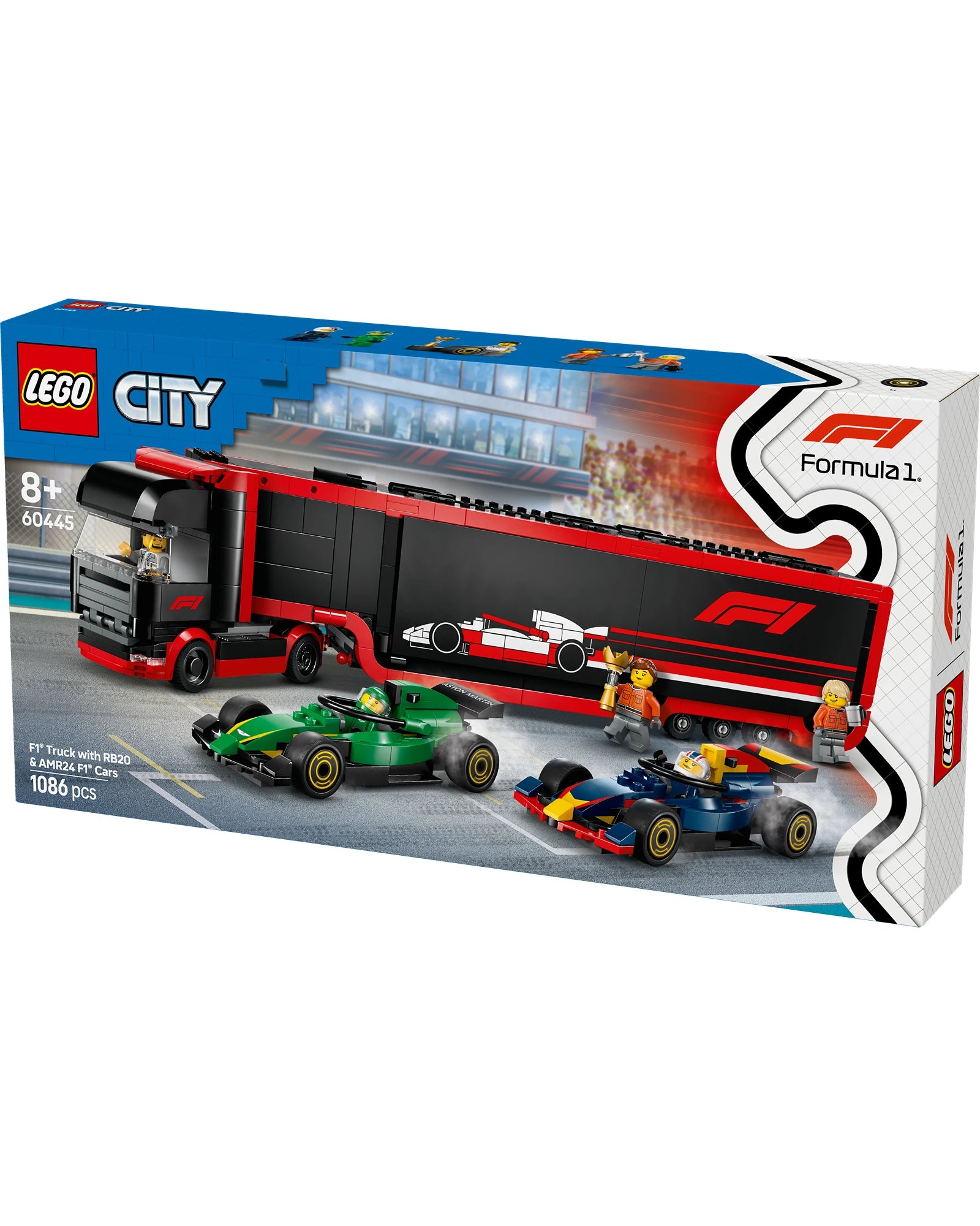 60445 F1 Truck with RB20 & AMR24 F1 Cars