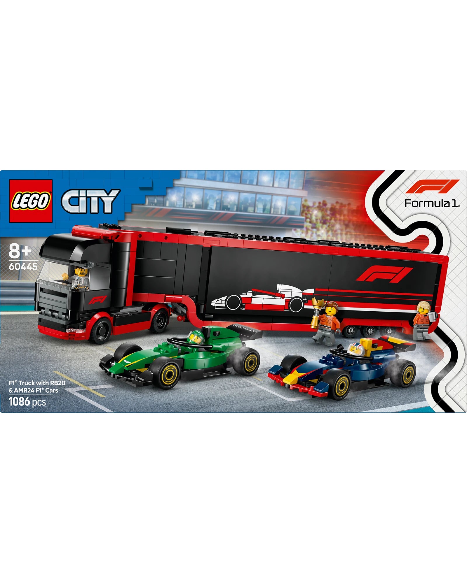 60445 F1 Truck with RB20 & AMR24 F1 Cars