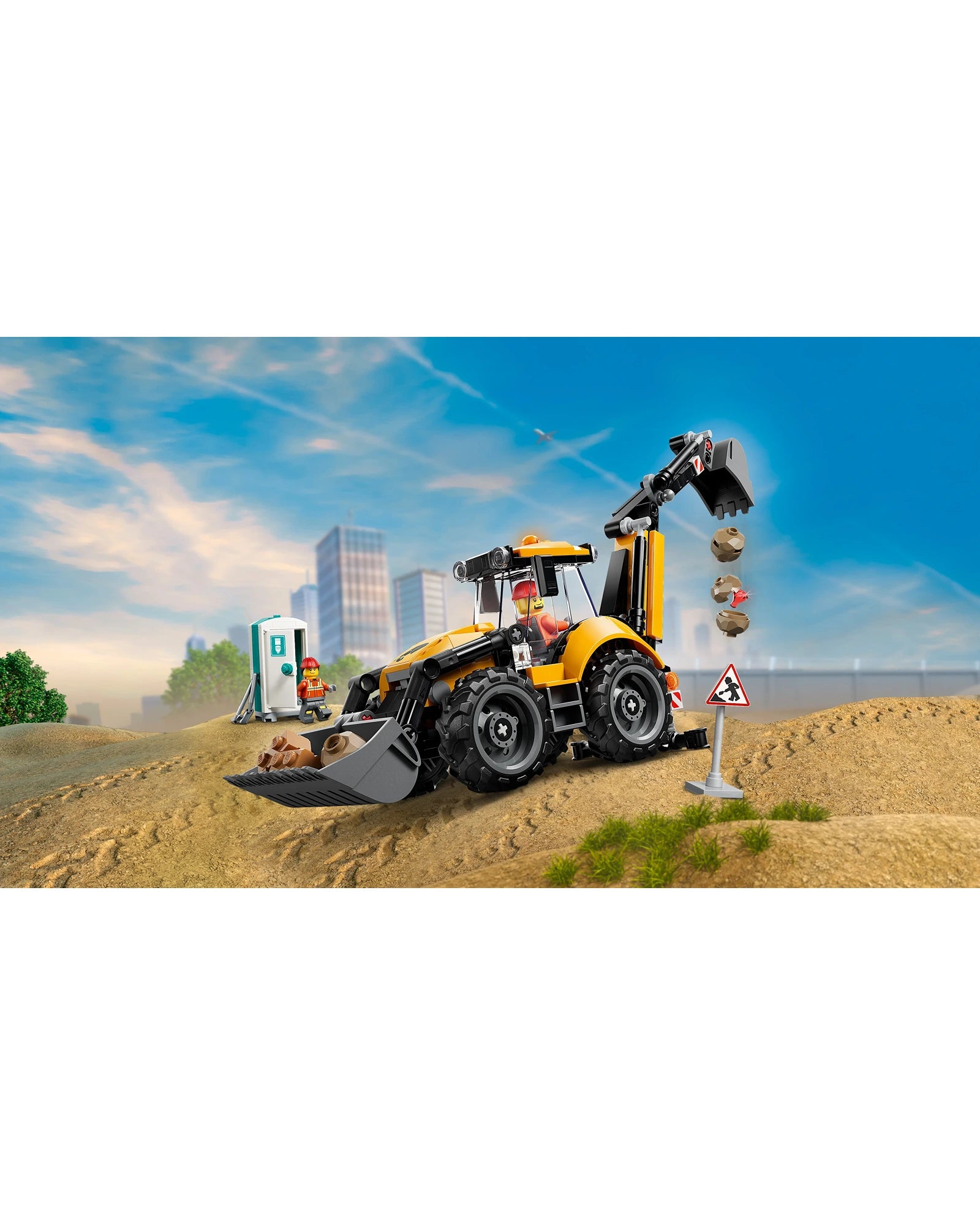 60480 Yellow Backhoe Loader