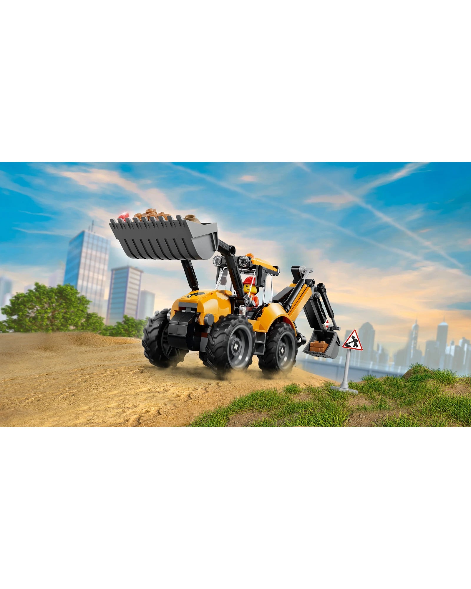 60480 Yellow Backhoe Loader