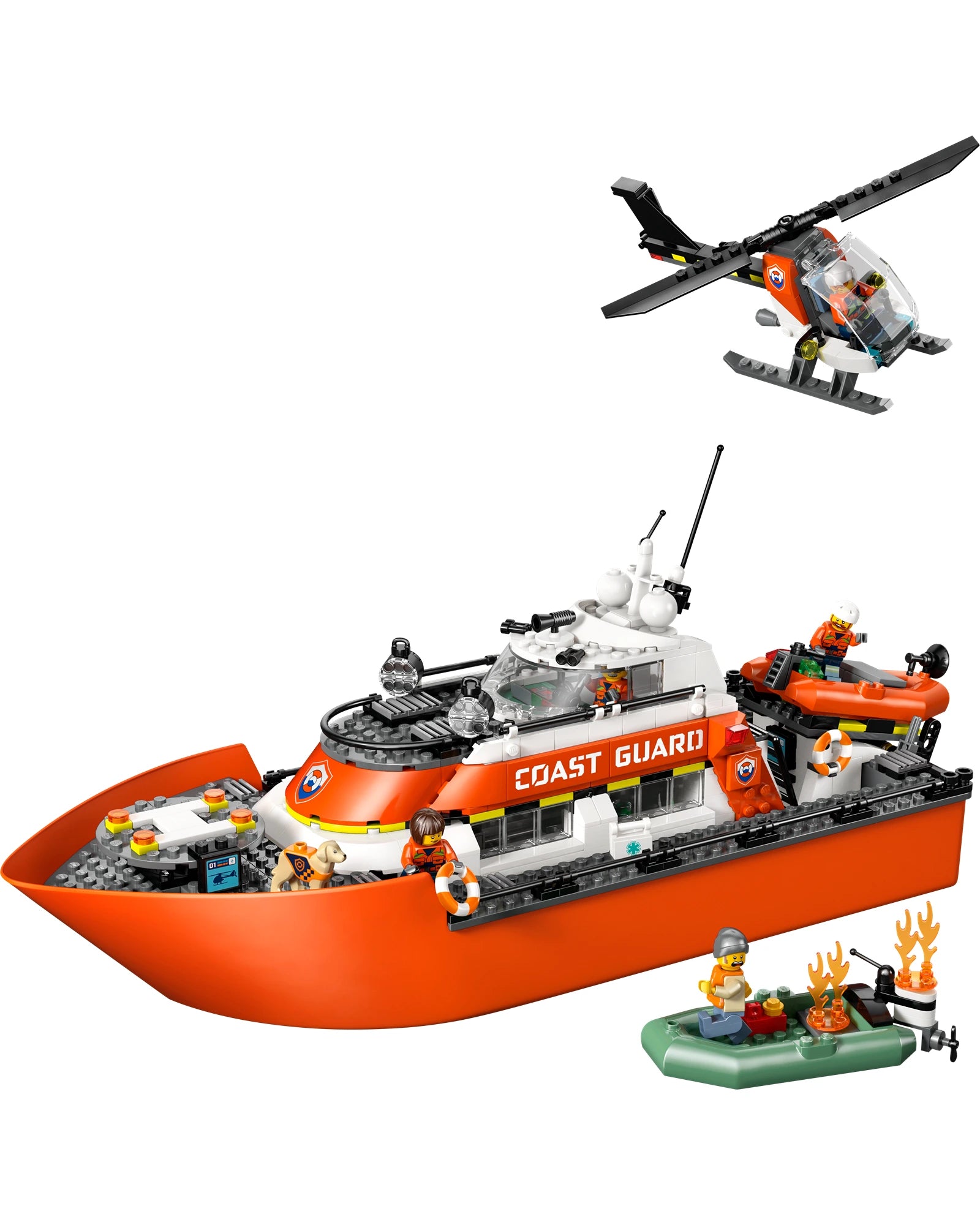 60504 Coast Guard Rescue Boat & Helicopter
