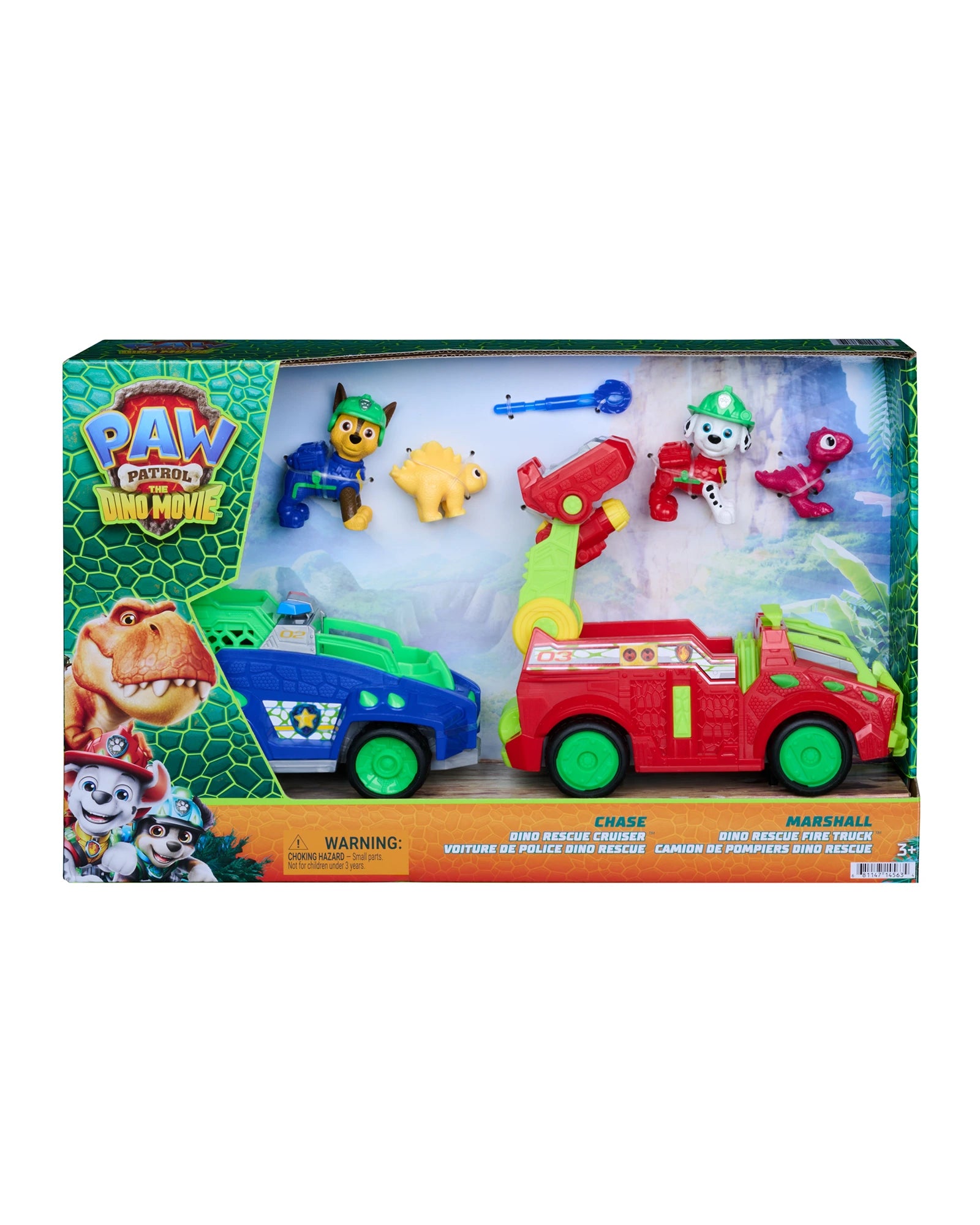 PAW Patrol The Dino Movie Themed Vehicle 2pk