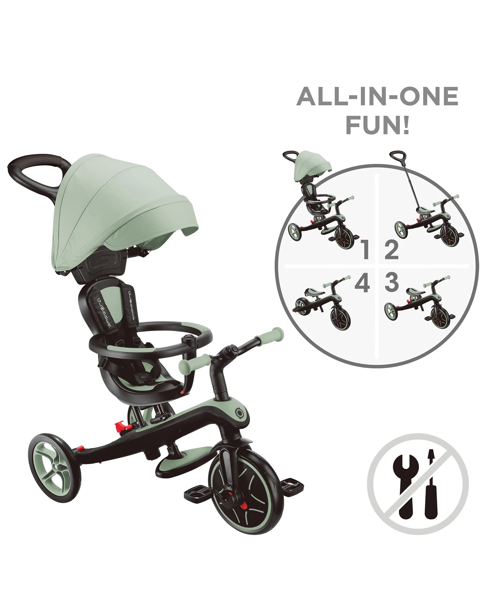 Globber Explorer Trike 4in1 - Sage