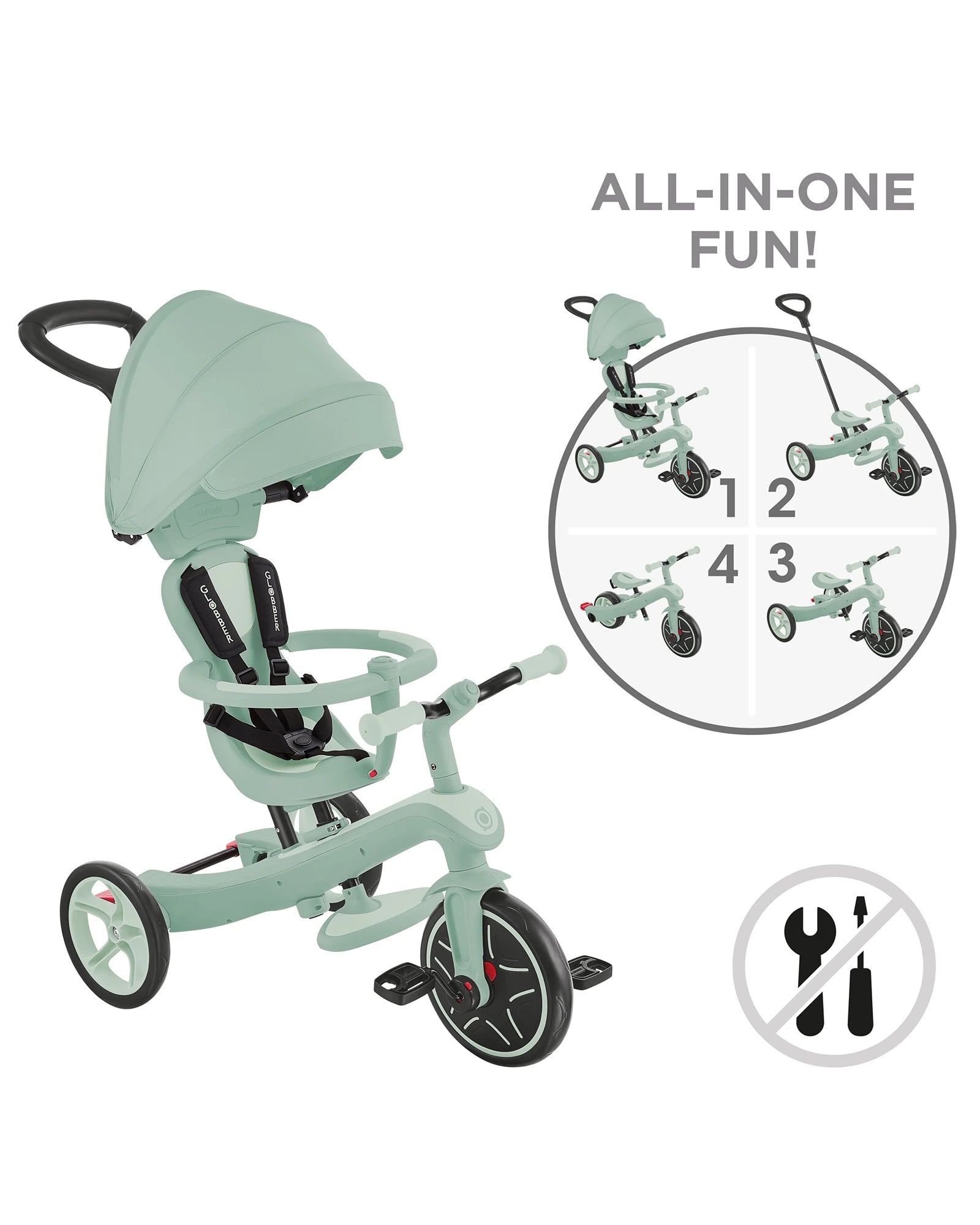 Globber Explorer Trike 4in1 Ecologic Pistaschio
