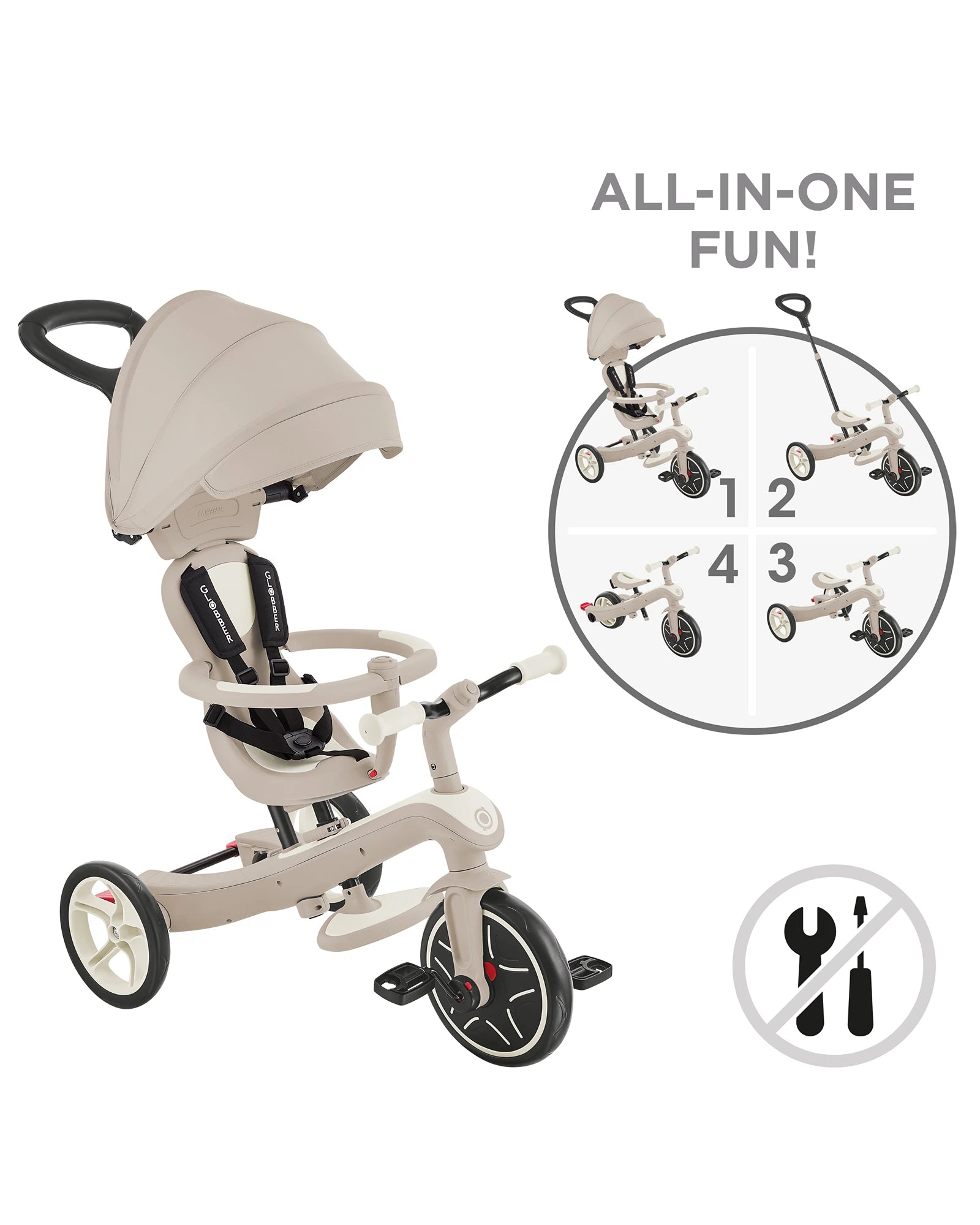 Globber Explorer Trike 4in1 Coconut