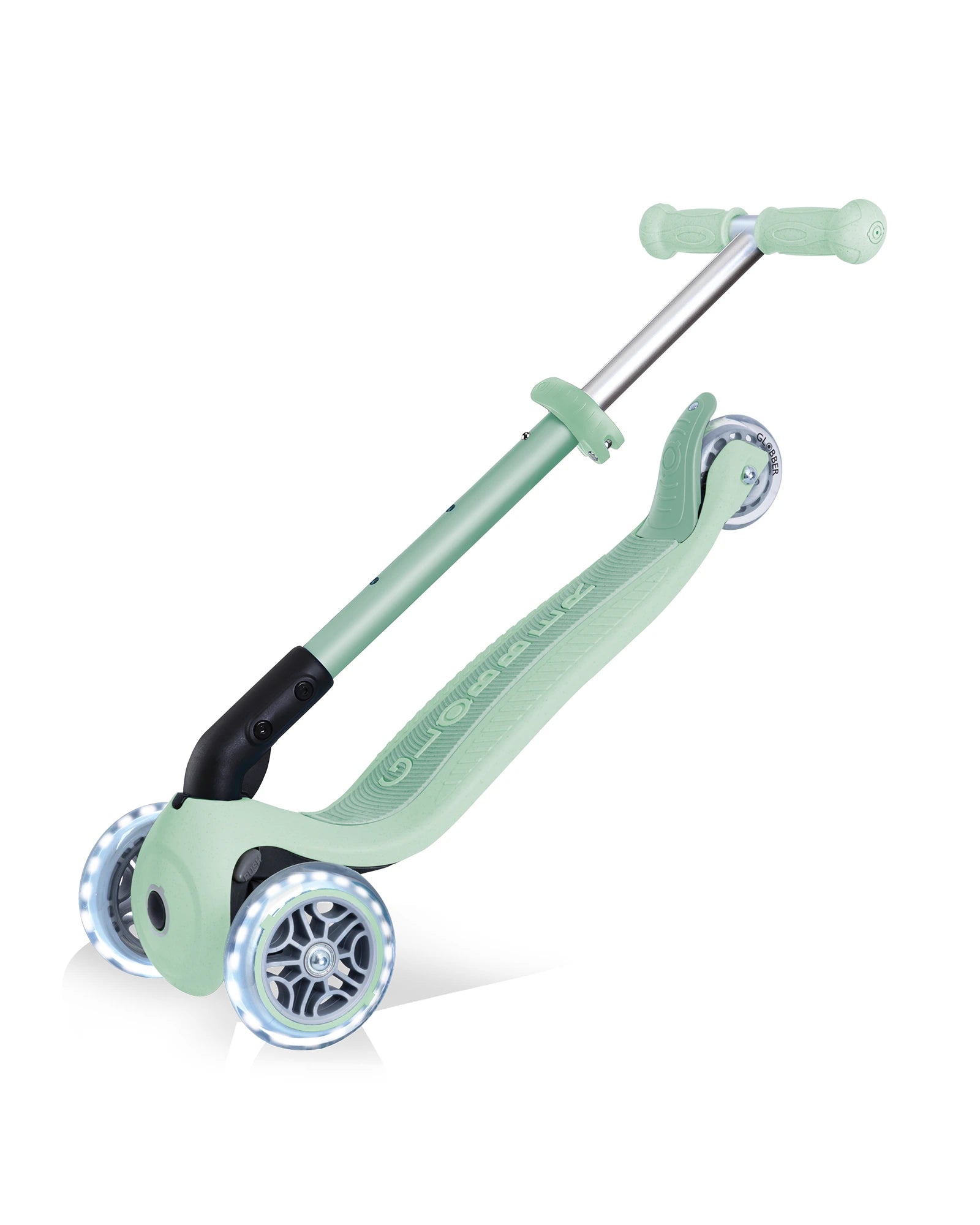 Globber ECOLOGIC JUNIOR Foldable Scooter Lights Pistachio