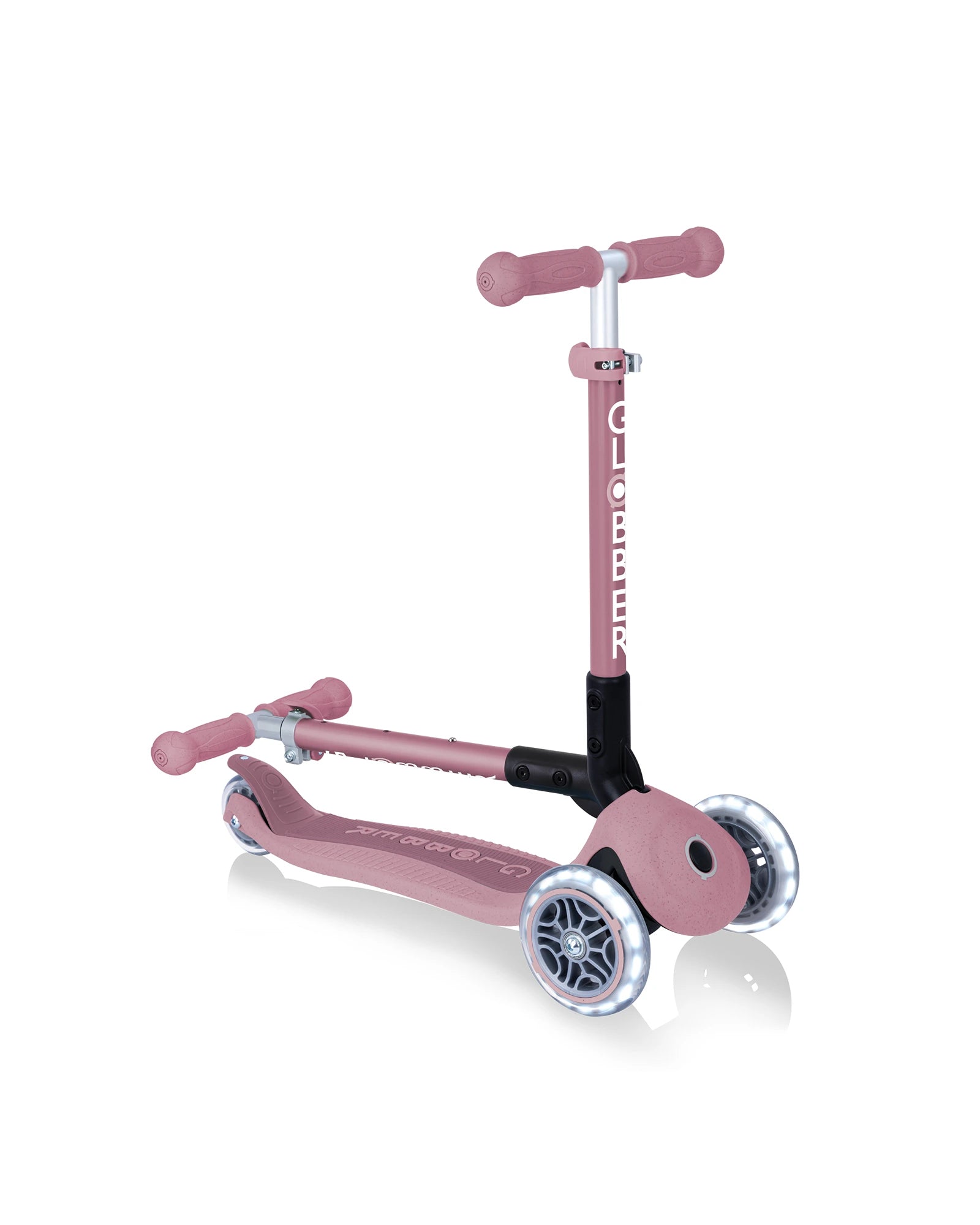 Globber ECOLOGIC JUNIOR Foldable Scooter Lights Berry