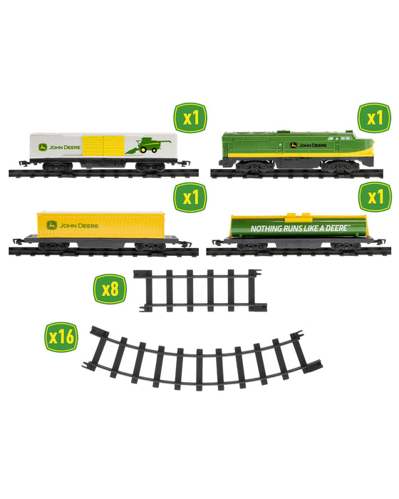 John Deere Battery Operated Mini Diesel 28 Pce Train Set