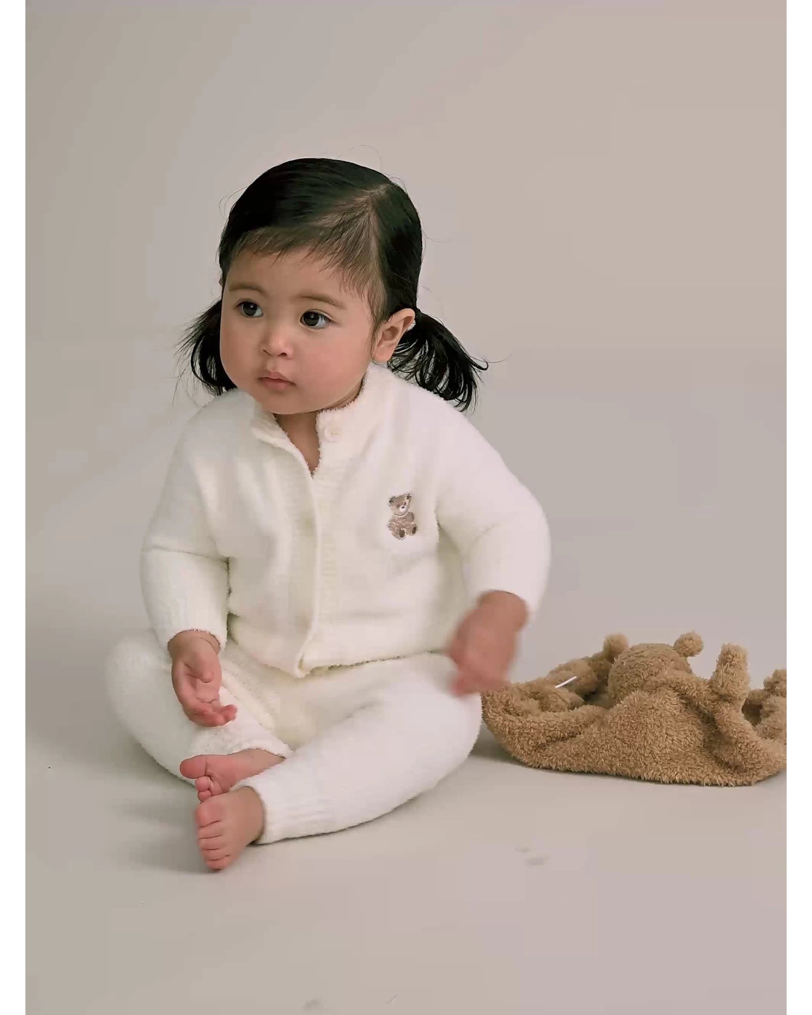 My First Hux Almond Milk 4Pc Boucle Newborn Set