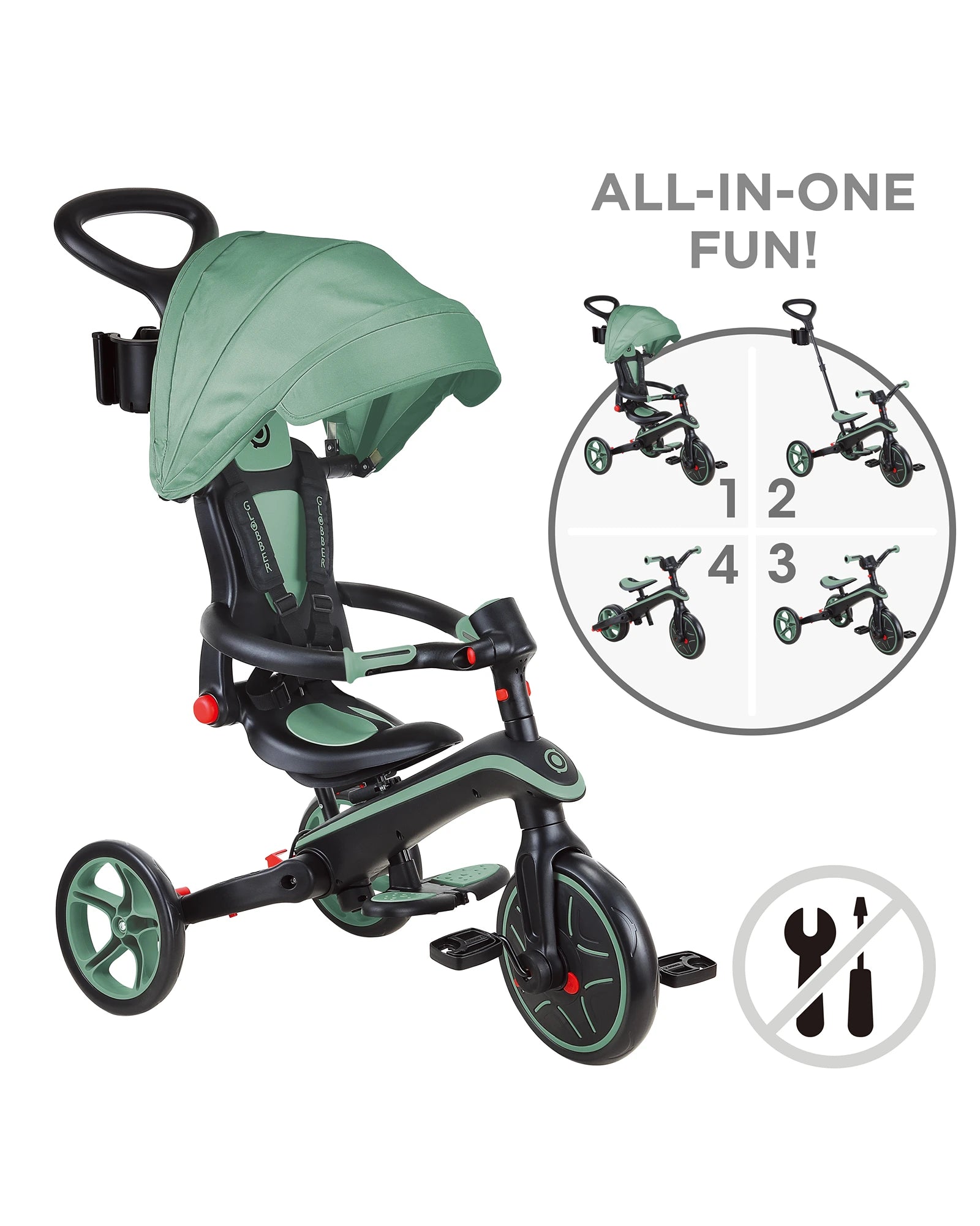 Globber Explorer Trike Foldable 4in1
