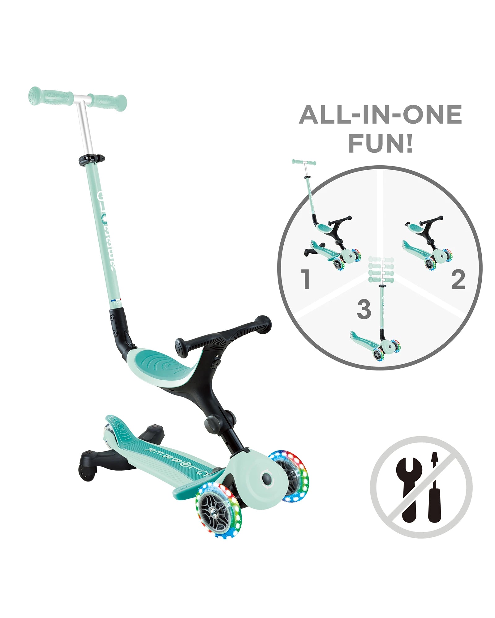 Globber Go Up Active Lights 360