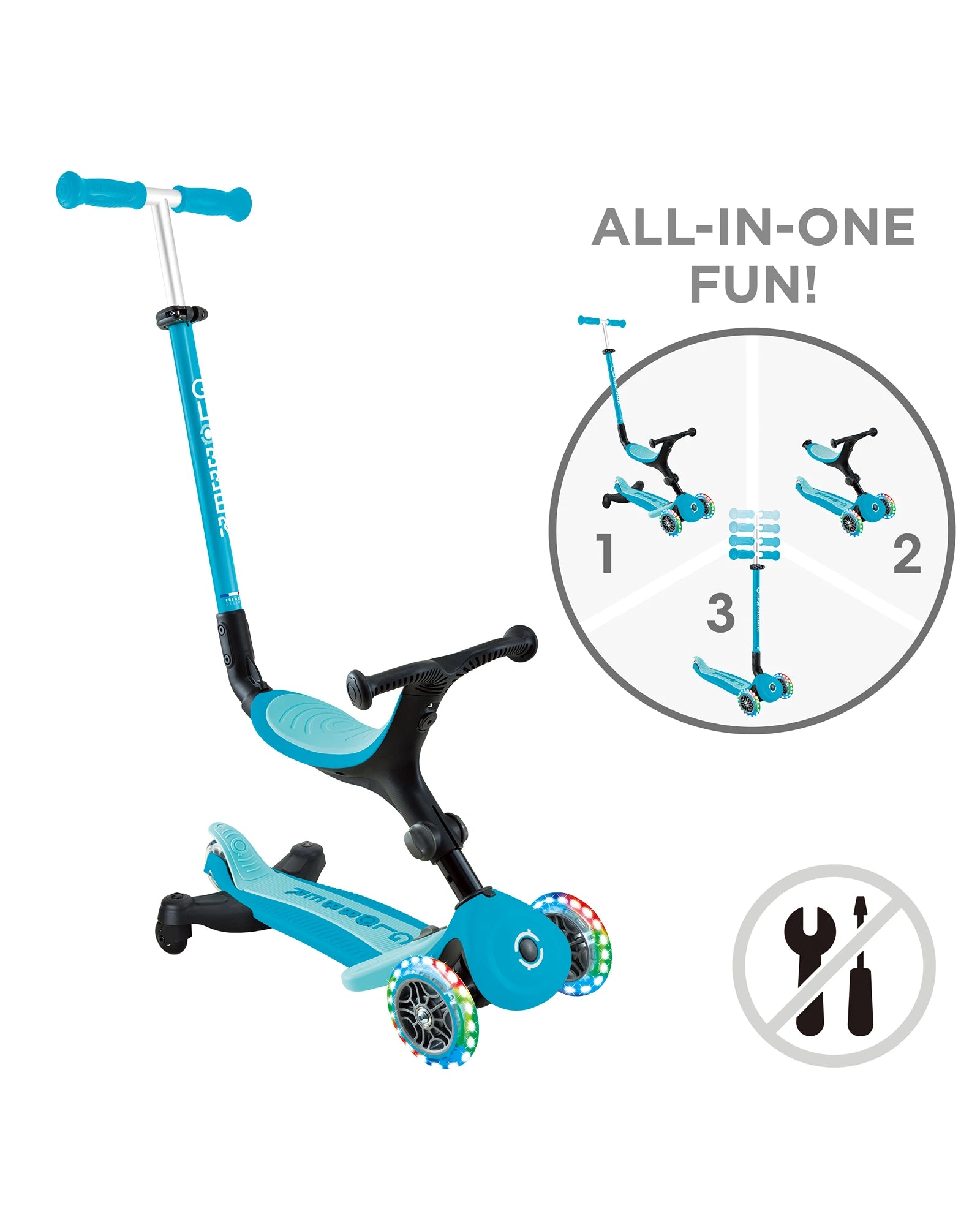 Globber Go Up Active Lights 360