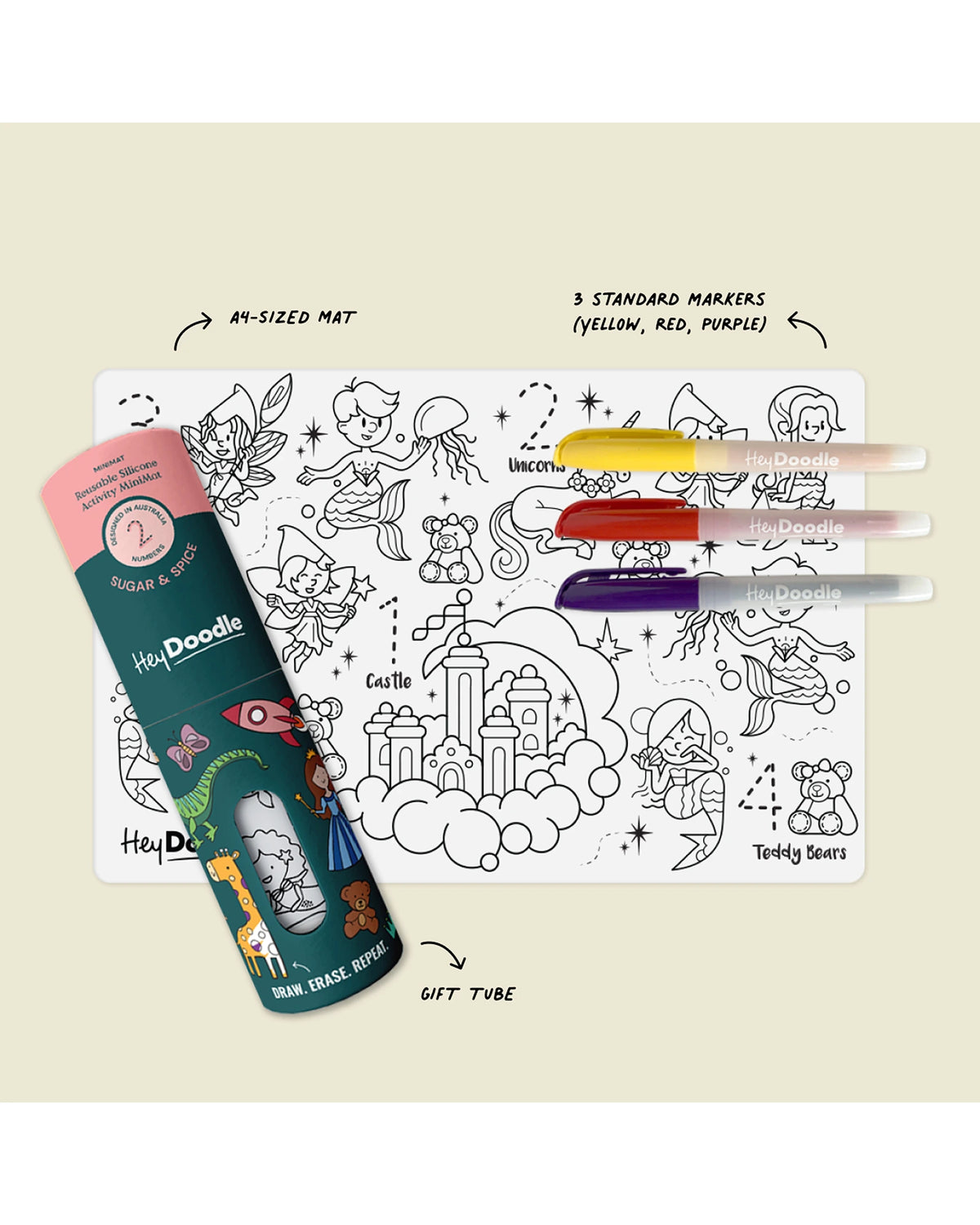 HeyDoodle MiniMats 123 Series Princess