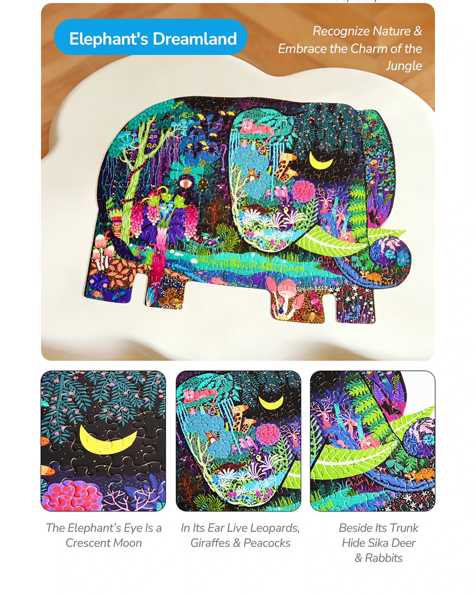 mideer Shaped Artist Puzzle - Elephant Dream