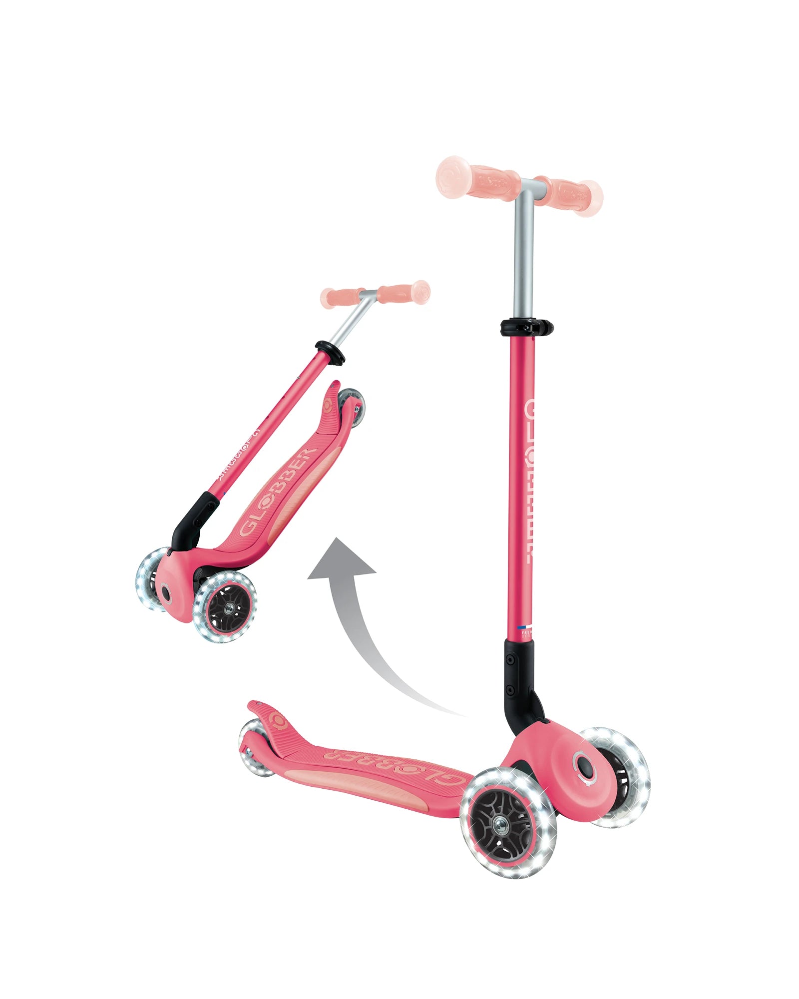 Globber Elite Glow Lights Pastel Pink
