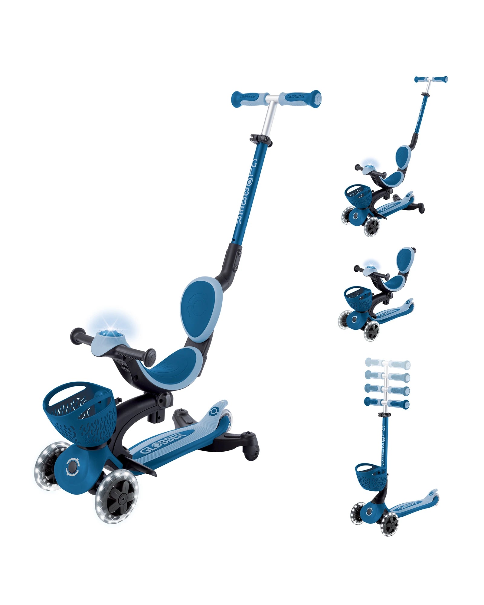 Globber Go Up Baby Lights 360 Dark Blue/Pastel Blue