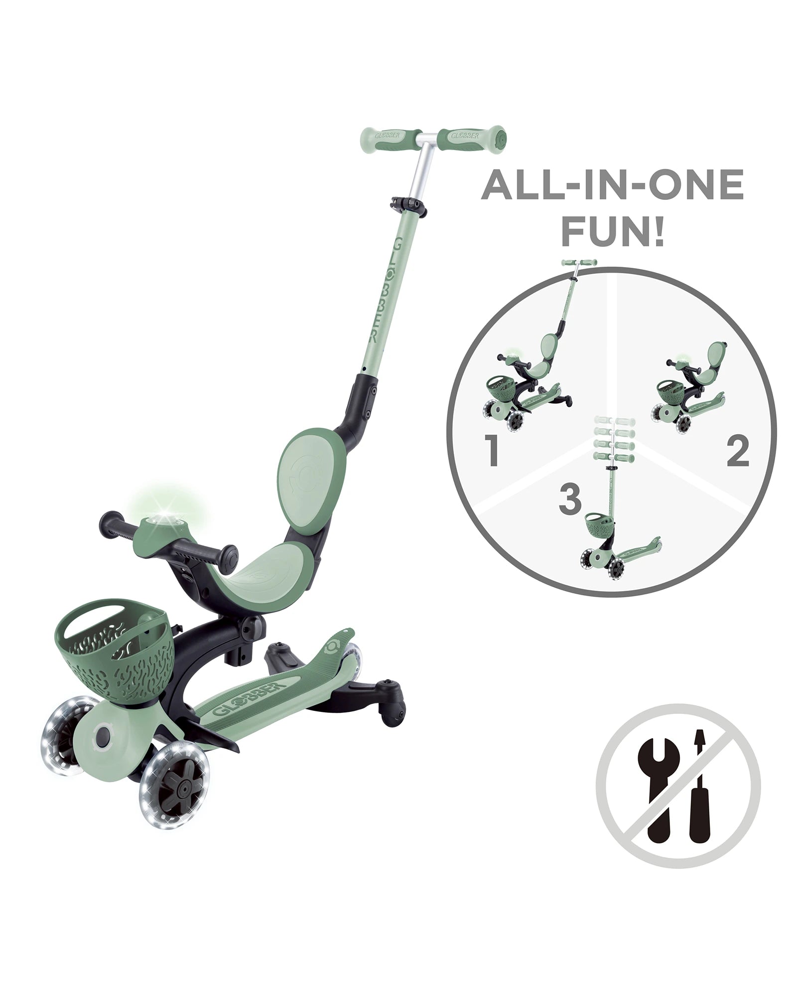 Globber Go Up Baby Lights 360
