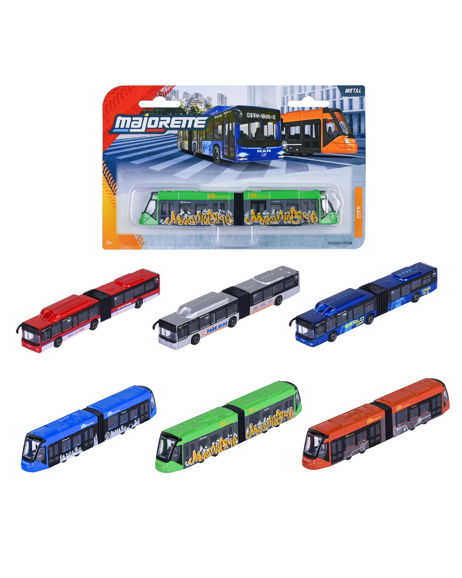 Majorette City Bus & Tram Assorted